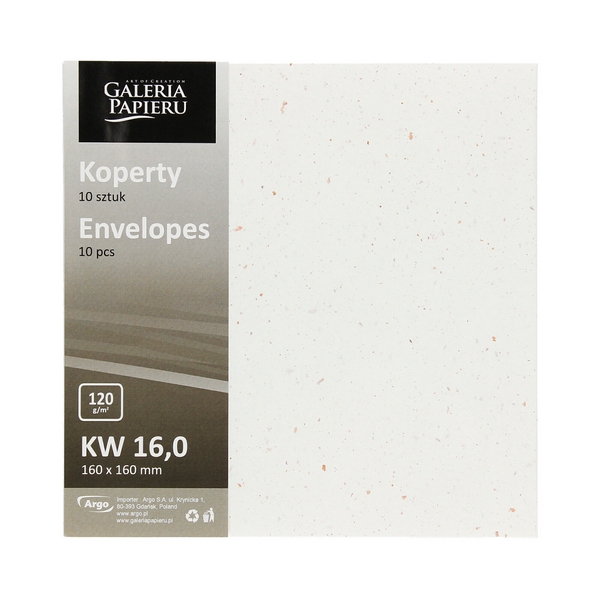 Koperta 160x160 mm Terrazzo biały K 120g 10szt Argo 280319